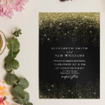 Invitación Elegante Purpurina de oro negro esparce Boda moder<br><div class="desc">Elegante Purpurina de oro negro esparce Boda moderno</div>