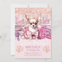 Elegante Purpurina de perro Glam Cumpleaños