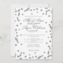 Elegante Purpurina de plata de matrimonio Confetti