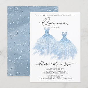 Invitación Elegante Purpurina de Quinceañera esparce cemento 