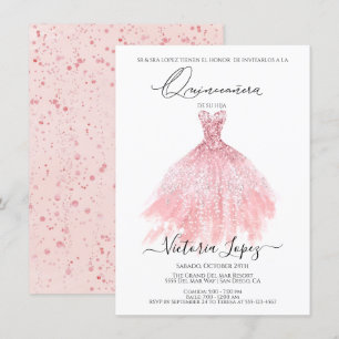 Invitación Elegante Purpurina de Quinceañera esparce cemento 
