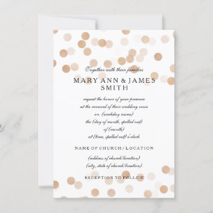 Invitación Elegante Purpurina de Relieve metalizado de cobre