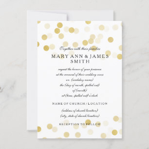 Invitación Elegante Purpurina de Relieve metalizado dorado Fa