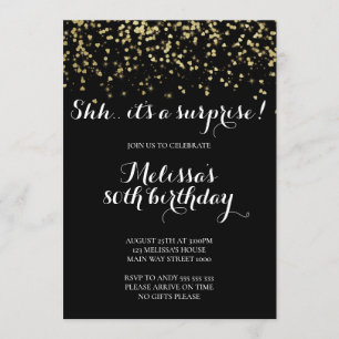 Invitación Elegante Purpurina del partido de cumpleaños sorpr