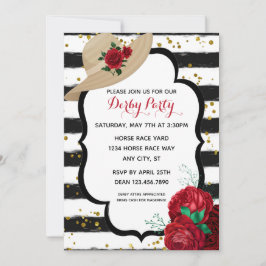 Invitación Elegante Purpurina Derby Gorra Fiesta de Carreras