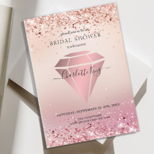 Invitación Elegante Purpurina Diamond Einladung