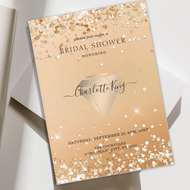 Invitación Elegante Purpurina Diamond Einladung (Subido por el creador)