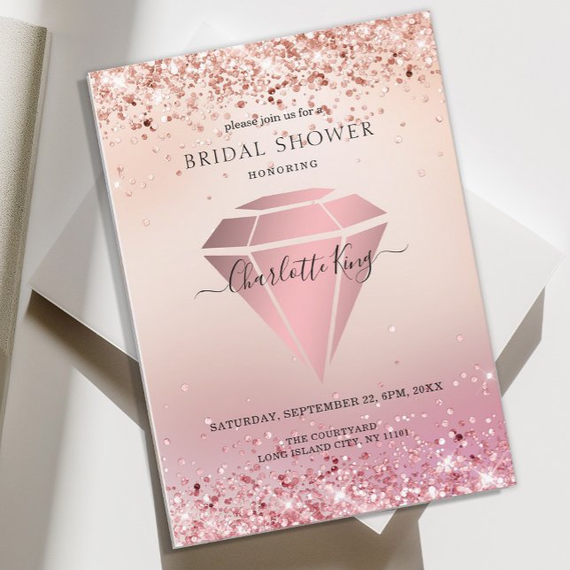 Invitación Elegante Purpurina Diamond Einladung (Subido por el creador)
