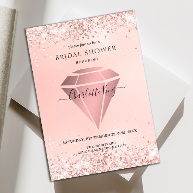 Invitación Elegante Purpurina Diamond Einladung (Subido por el creador)