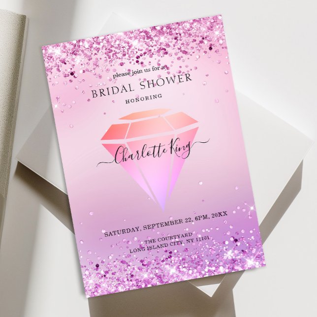 Invitación Elegante Purpurina Diamond Einladung (Subido por el creador)