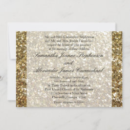 Invitación Elegante Purpurina dorado Boda impreso