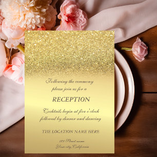Invitación Elegante Purpurina dorado Bokeh Wedding