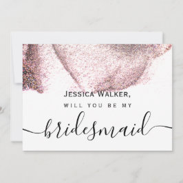 Invitación Elegante Purpurina estética simple mi dama de hono