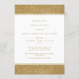 Invitación Elegante Purpurina Faux Gold Nodal Shower Invite