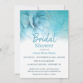Invitación ** Elegante Purpurina Floral Pastel Bridal Shower