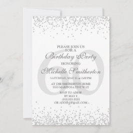 Invitación Elegante Purpurina gris gris plateado blanco 60 cu