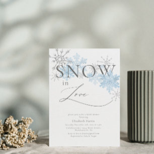 Invitación Elegante Purpurina Nieve en la ducha de novias ena