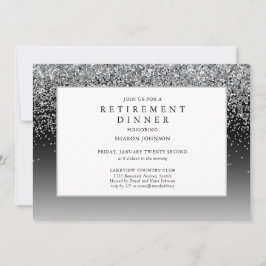 Invitación Elegante Purpurina plateado Sparkle Retirement Inv
