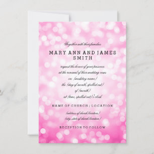 Invitación Elegante Purpurina rosa de la promesa de boda reno