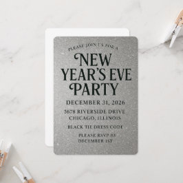 Invitación Elegante Purpurina víspera de Año Nuevo