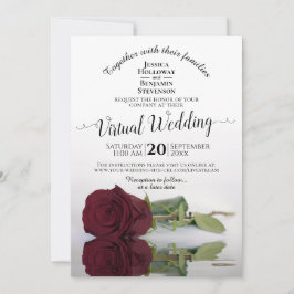Invitación Elegante que refleja al Rosa de Borgoña Boda virtu
