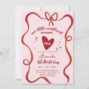 Invitación Elegante Querido Cumpleaños Valentín Dibujado a Ma