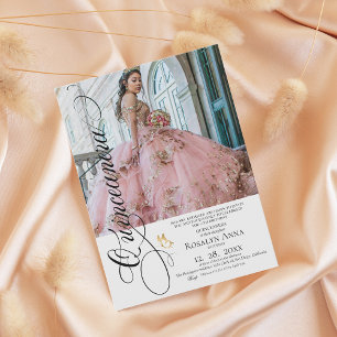 Invitación Elegante Quinceañera española 2 Foto