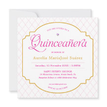 Elegante Quinceañera Moderno Rosa Dorado