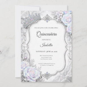 Invitación Elegante Quinceañera Princesa Iridescente
