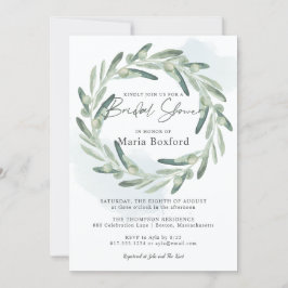 Invitación Elegante Rama de Aceite Rasgo Wreath Bridal Ducha