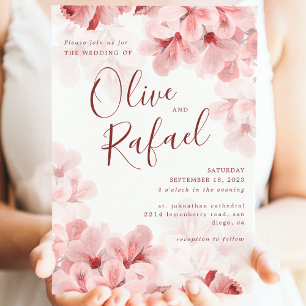 Invitación Elegante Rama Sakura Primavera moderna