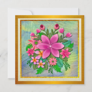 Invitación Elegante ramo botánico de flores de acuarela de pr