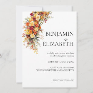 Invitación Elegante ramo de Boda de Otoño