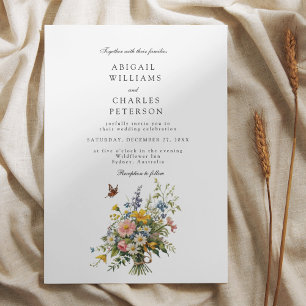 Invitación Elegante ramo de flores silvestres
