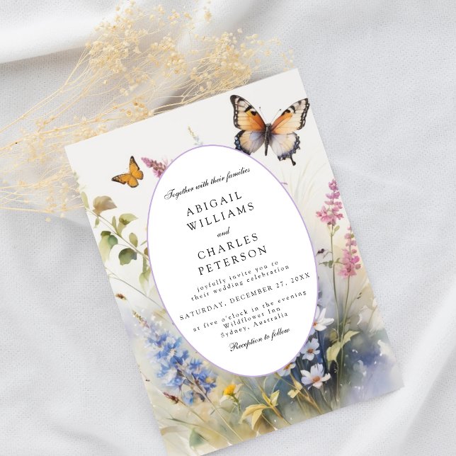 Invitación Elegante ramo de flores silvestres (Subido por el creador)