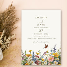 Elegante ramo de flores silvestres en flor Invitac