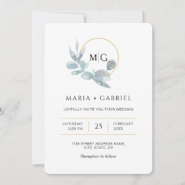 Invitación Elegante ramo de vegetación. Boda