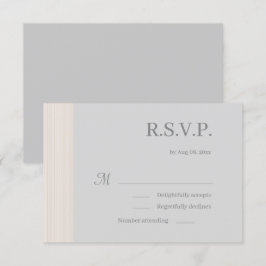 Invitación Elegante rayas de grano de madera gris claro Boda 