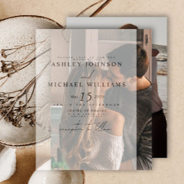 Invitación Elegante Real Vellum Overlay Moderno 2 Photo Boda
