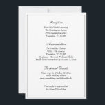 Invitación Elegante recepción clásica de bodas en blanco y ne<br><div class="desc">Personalice nuestra elegante recepción de bodas en blanco y negro,  RSVP,  y la tarjeta de detalles del recinto. Se pueden modificar todo el texto y las fuentes. Las invitaciones de coordinación,  guardar la fecha,  los favores matrimoniales,  etc.,  también están en nuestra suite boda en la Tienda Ducha de Rosas.</div>