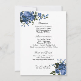 Invitación Elegante recepción clásica de Rosas azules de boda
