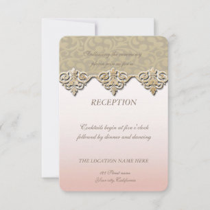 Invitación Elegante Recepción de Boda Damask Chic