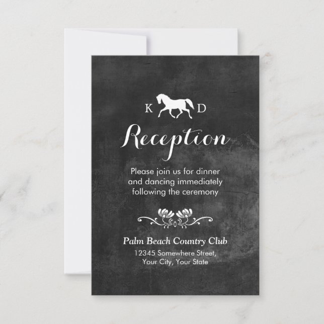 Invitación Elegante recepción de Boda de Caballo (Anverso)
