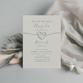 Invitación Elegante Recepción de Boda en Azul Polvoriento