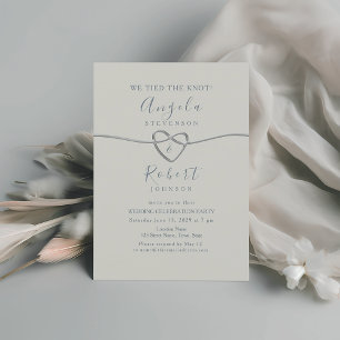 Invitación Elegante Recepción de Boda en Azul Polvoriento