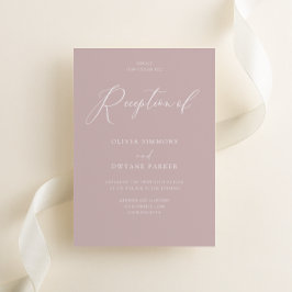 Invitación Elegante recepción de boda moderna rosa y turbia