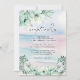 Invitación Elegante recepción de boda tropical