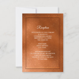 Invitación Elegante recepción de bodas de cobre de moda