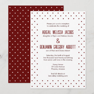 Invitación Elegante recepción de color rojo y blanco con punt