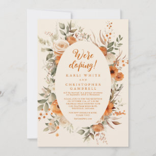 Invitación Elegante recepción de Elopement floral de otoño